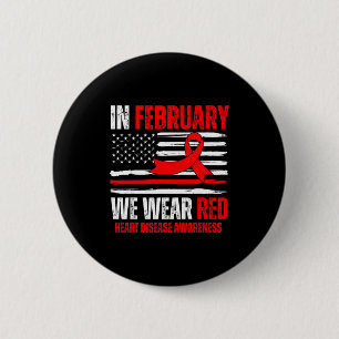 Badge Rond 5 Cm En février, nous portons du rouge pour la sensibil
