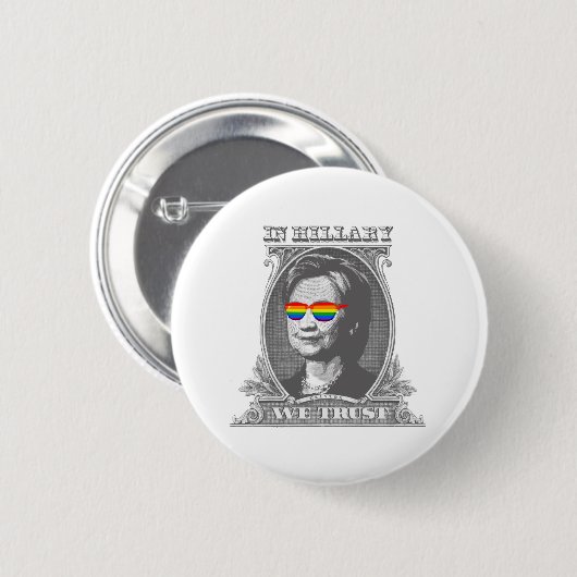 Badge Rond 5 Cm En Hillary nous faisons confiance (Devant & derrière)