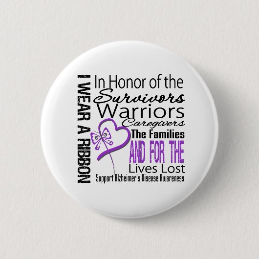 Badge Rond 5 Cm En hommage Collage d'honneur Maladie d'Alzheimer (Devant)