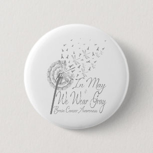 Badge Rond 5 Cm En Mai, Nous Portons Gris Cerveau Cancer Sensibili