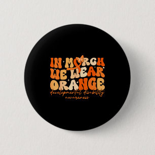 Badge Rond 5 Cm En mars porter un handicap développemental orange