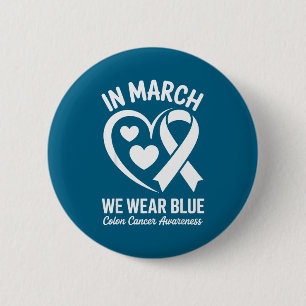 Badge Rond 5 Cm En mars, portez du bleu pour la sensibilisation au