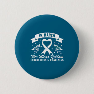 Badge Rond 5 Cm En mars, portez le papillon jaune endométriose