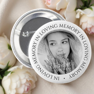 Badge Rond 5 Cm En Mémoire d'amour Simple Photo personnalisée mode