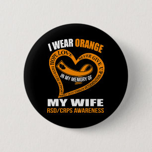 Badge Rond 5 Cm En mémoire de ma femme, sensibilisation à Rsdcrps