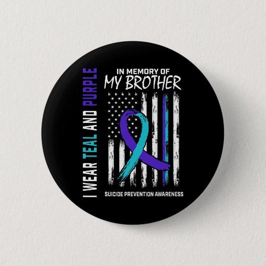 Badge Rond 5 Cm En Mémoire Frère Prévention Suicide (Devant)