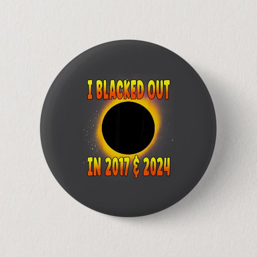 Badge Rond 5 Cm En Noir Total Solar 2017 (Devant)