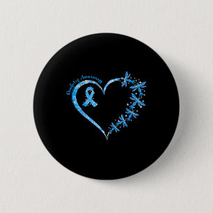 Badge Rond 5 Cm En Novembre Nous Portons Bleu Cure Diabète Sensibi