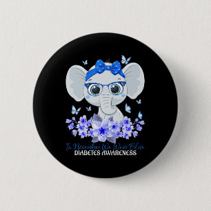 Badge Rond 5 Cm En Novembre Nous Portons Blue Elephant T1d Diabete