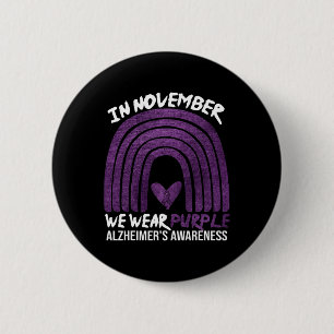 Badge Rond 5 Cm en novembre nous portons la conscience de l'alzhei