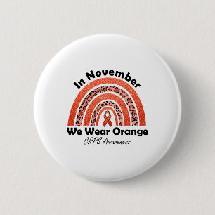 Badge Rond 5 Cm En Novembre Nous Portons Orange Rainbow Crps Sensi
