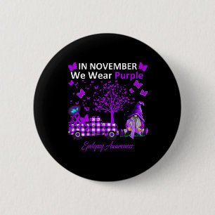 Badge Rond 5 Cm En Novembre Nous Portons Purple Epilepsy Sensibili