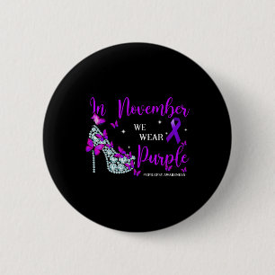 Badge Rond 5 Cm En Novembre Nous Portons Violet épilepsie conscien