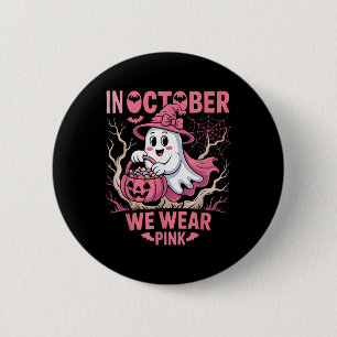 Badge Rond 5 Cm En Octobre Nous Portons Chemise Rose Certifié Canc