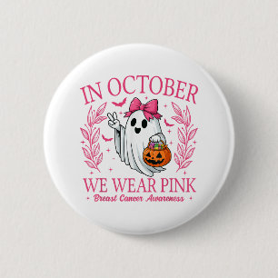 Badge Rond 5 Cm En Octobre Nous Portons Nk Halloween Cancer Du Sei