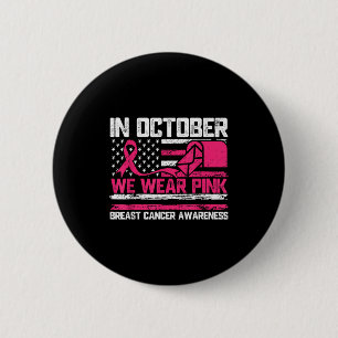 Badge Rond 5 Cm En Octobre Nous Portons Nk Stal Travailleur Cancer