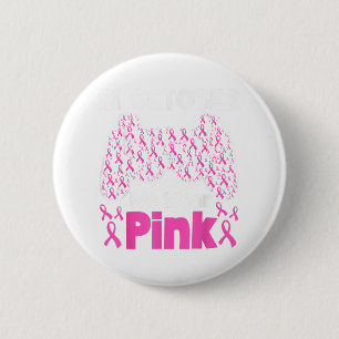 Badge Rond 5 Cm En Octobre, Nous Portons Pink Breast Cancer Jouer