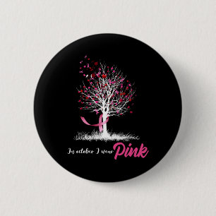 Badge Rond 5 Cm En Octobre Nous Portons Pink Tree Breast Cancer Aw