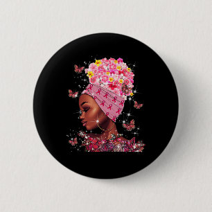 Badge Rond 5 Cm En Octobre Nous Portons Rose Black Femme Cancer Du