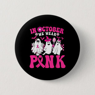 Badge Rond 5 Cm En Octobre Nous Portons Rose En Octobre Halloween 