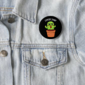 Badge Rond 5 Cm En regardant Sharp Funny Cactus Pun Dark BG (En situation)