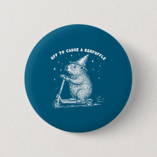 Badge Rond 5 Cm En route pour causer une pagaille, Scooter de marm