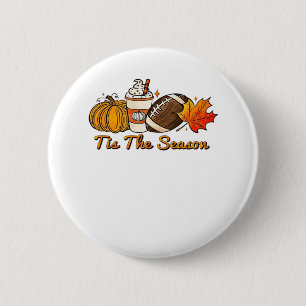 Badge Rond 5 Cm En Saison Thanksgiving Leaf Spice Football Fa
