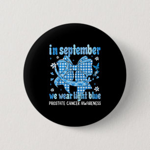 Badge Rond 5 Cm En Septembre Nous Portons Bleu Léger Coquette Bow