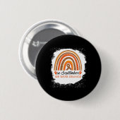 Badge Rond 5 Cm En Septembre Nous Portons Orange Bleached Rainbow  (Devant & derrière)
