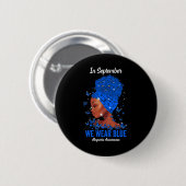 Badge Rond 5 Cm En septembre We Wear Blue For Alopecia Awareness B (Devant & derrière)