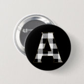 Badge Rond 5 Cm en vichy Vérifier A (Devant & derrière)