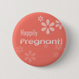 Badge Rond 5 Cm Enceinte heureux !
