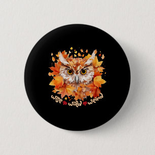 Badge Rond 5 Cm Enchanted Owen Forest Spirit Sauvage Sage Et Étran