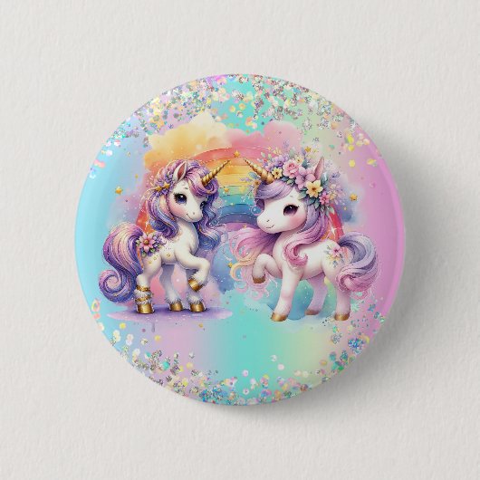 Badge Rond 5 Cm Enchanter la licorne (Devant)