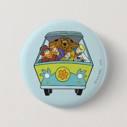Badge Rond 5 Cm Encombré Dans La Machine Mystérieuse (Devant)