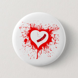 Badge Rond 5 Cm … Encore - grunge Hearted cassée d'alternative