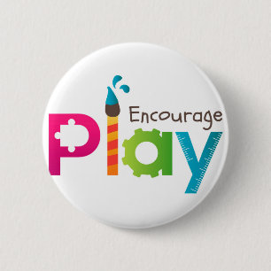 Badge Rond 5 Cm Encouragez le logo rond de bouton de jeu