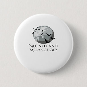 Badge Rond 5 Cm Encre Whimsigoth - Forêts Mystiques, Lunes Magique
