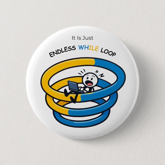 Badge Rond 5 Cm Endless Loop Aware Python Developer | Button (Devant)
