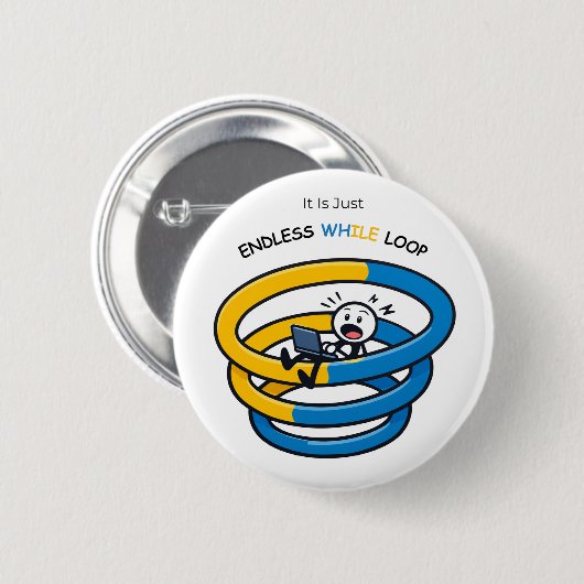 Badge Rond 5 Cm Endless Loop Aware Python Developer | Button (Devant & derrière)