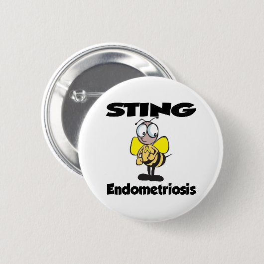 Badge Rond 5 Cm Endometriose STING (Devant & derrière)