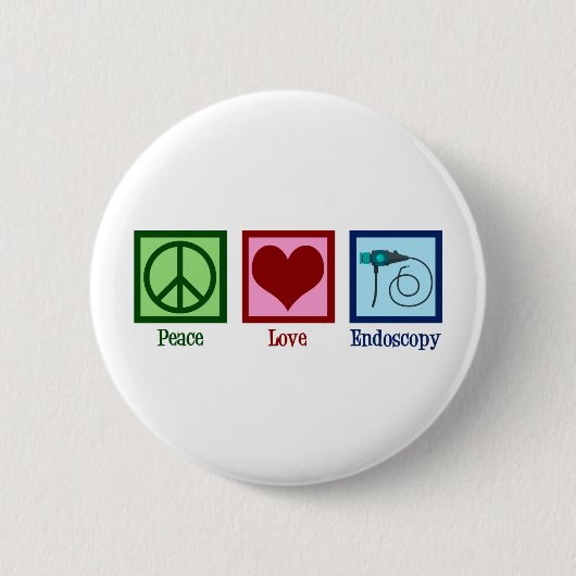 Badge Rond 5 Cm Endoscopie Peace Love (Devant)