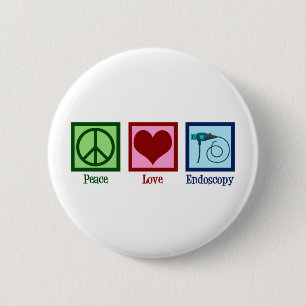 Badge Rond 5 Cm Endoscopie Peace Love
