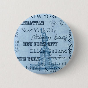 Badge Rond 5 Cm Endroits New York