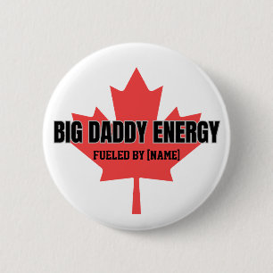 Badge Rond 5 Cm Énergie Big Daddy Canada Feuillet d'érable aliment