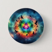 Badge Rond 5 Cm Énergie cosmique triangulaire (Devant)