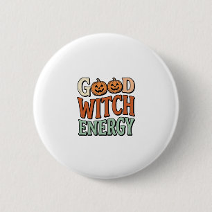 Badge Rond 5 Cm Énergie de bonne sorcière Design vectoriel Hallowe