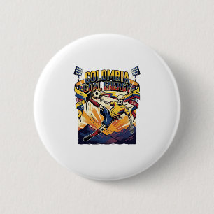 Badge Rond 5 Cm Énergie de but Colombie Skeleton Striker Nations C