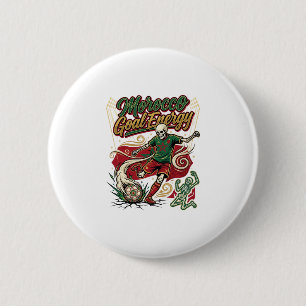 Badge Rond 5 Cm Énergie de but Maroc Skeleton Striker Nations Crea