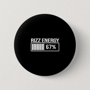 Badge Rond 5 Cm Énergie Rizz à 67 Drôle Six Sept Mème Gen Alpha